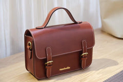 Sylphid’s Scholar – Brown First-Layer Cowhide Satchel - Handbag